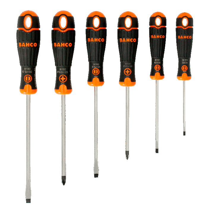 Juego 6 destornilladores bahco philips y planos