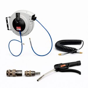 Conexiones rápidas y mangueras de aire comprimido para herramientas neumáticas en talleres profesionales