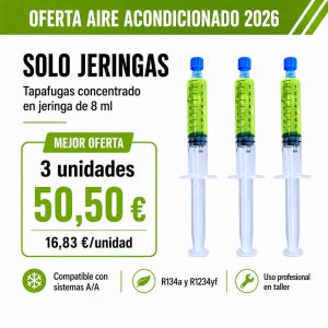 Kit ahorro de 3 jeringas tapafugas aire acondicionado A/C compatible R134a y R1234yf